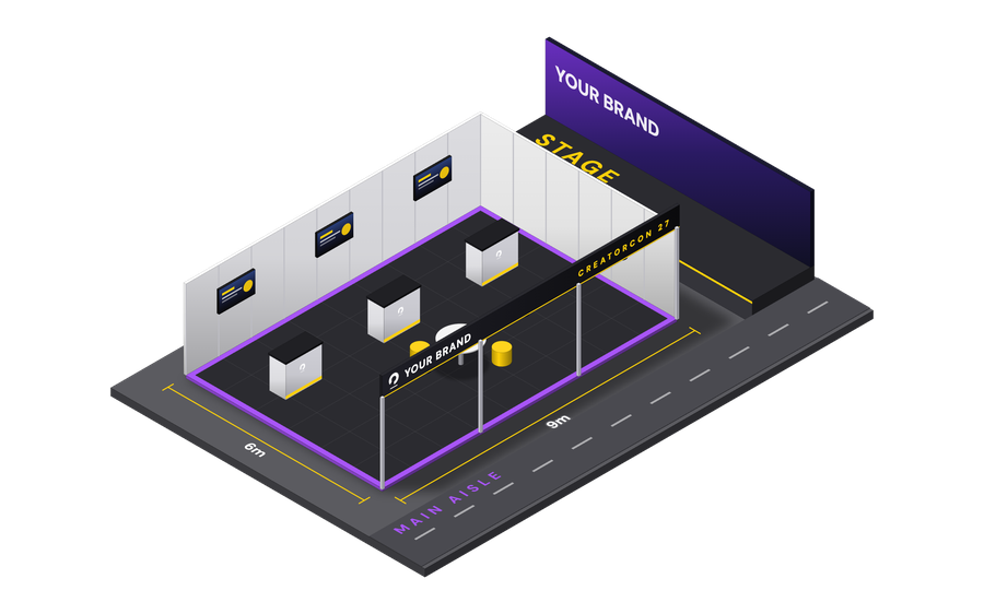 Platinum shell scheme stand, 9m by 6m