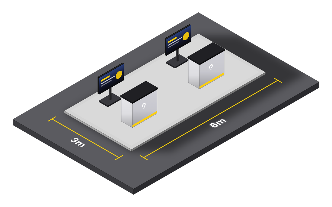 Space only stand, 6m by 3m