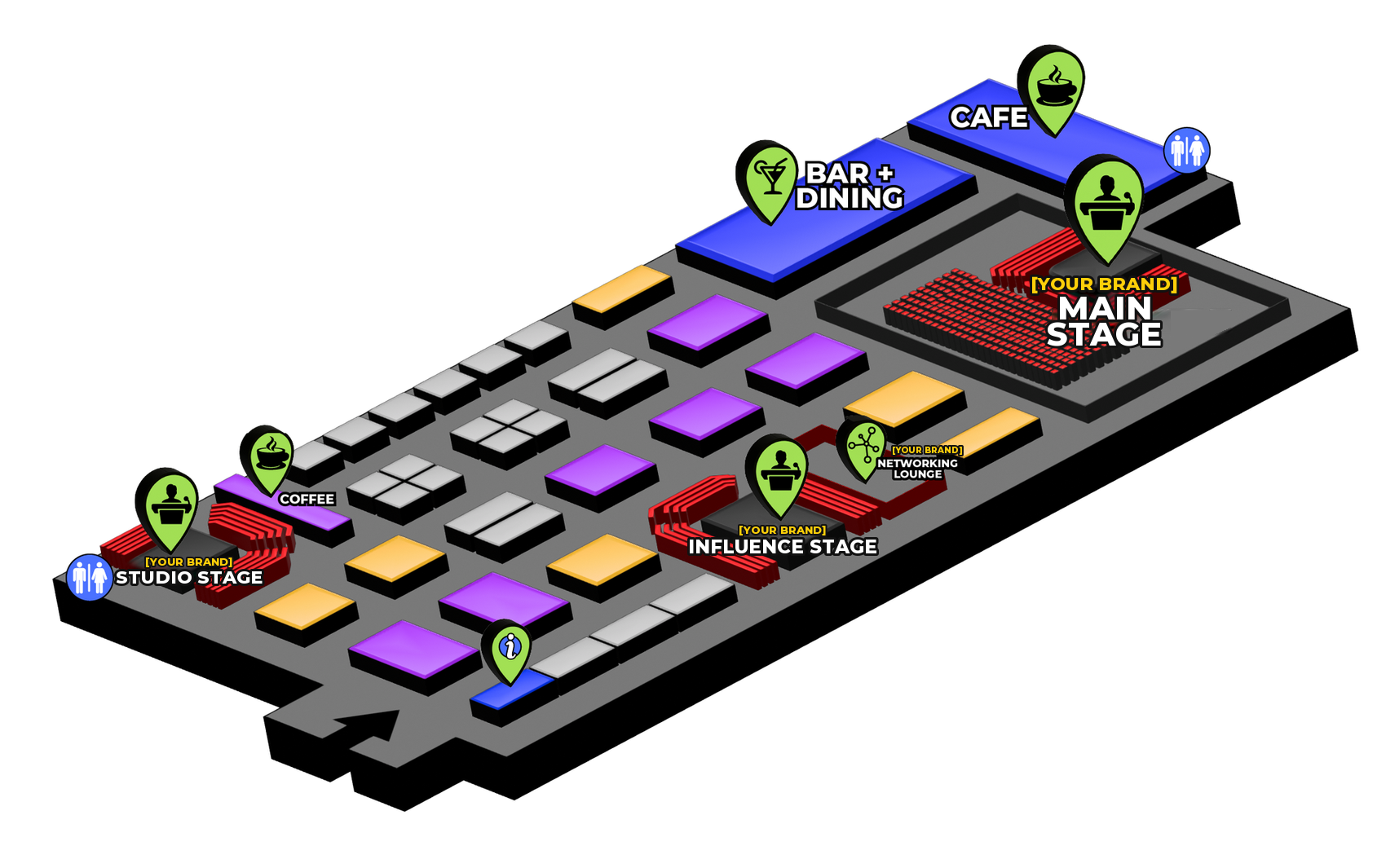 Concept map of the CreatorCon floor