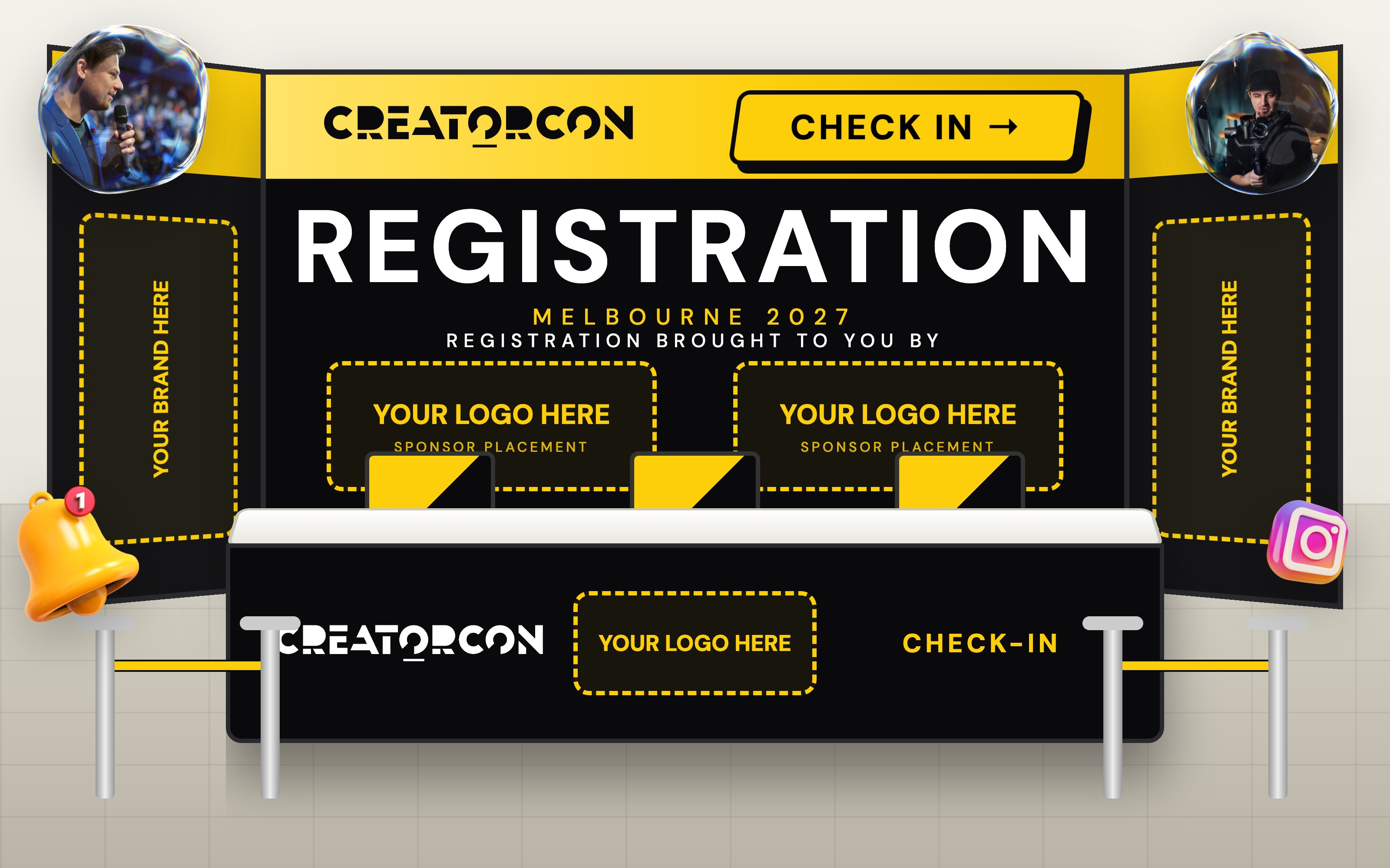 Registration booth concept